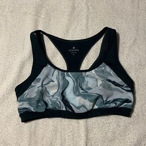 Athleta Triple Dare Bra, Size L, Green Marble Tabys